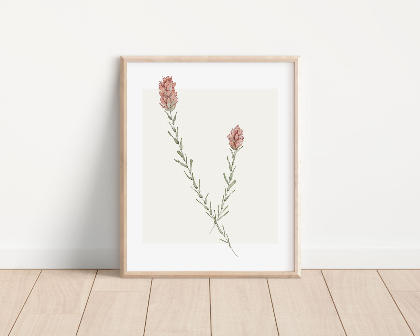 scarlet paintbrush watercolor fine art print